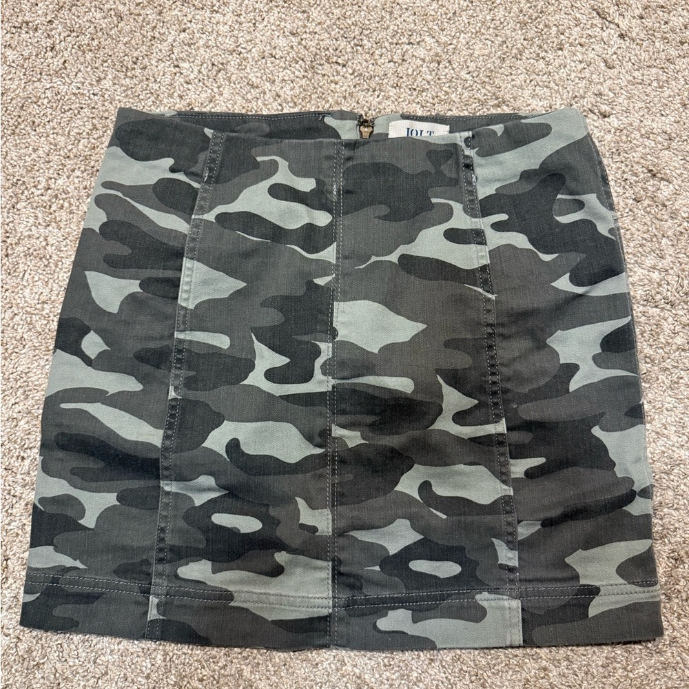 Jolt Gray Camouflage Mini Skirt